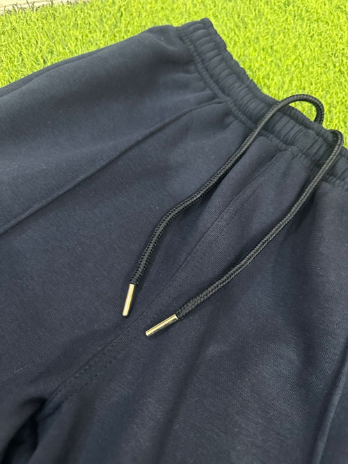 Entity's Navy Blue Classic Light Weighted Cotton Tracksuit Fleece & Bottoms