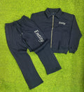 Entity's Navy Blue Classic Light Weighted Cotton Tracksuit Fleece & Bottoms