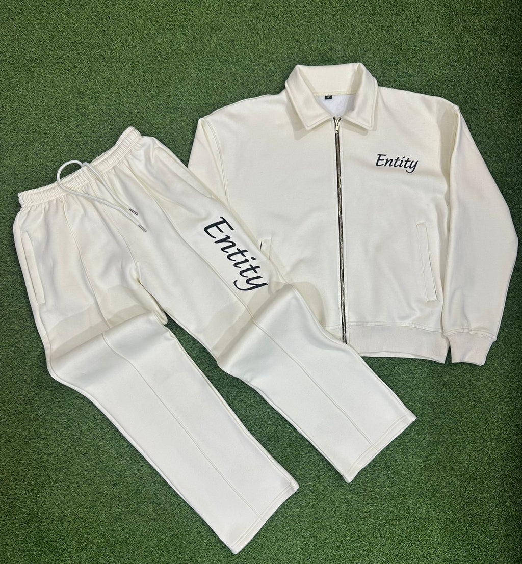 Entity's beige Classic Light Weighted Cotton Tracksuit Fleece & Bottoms