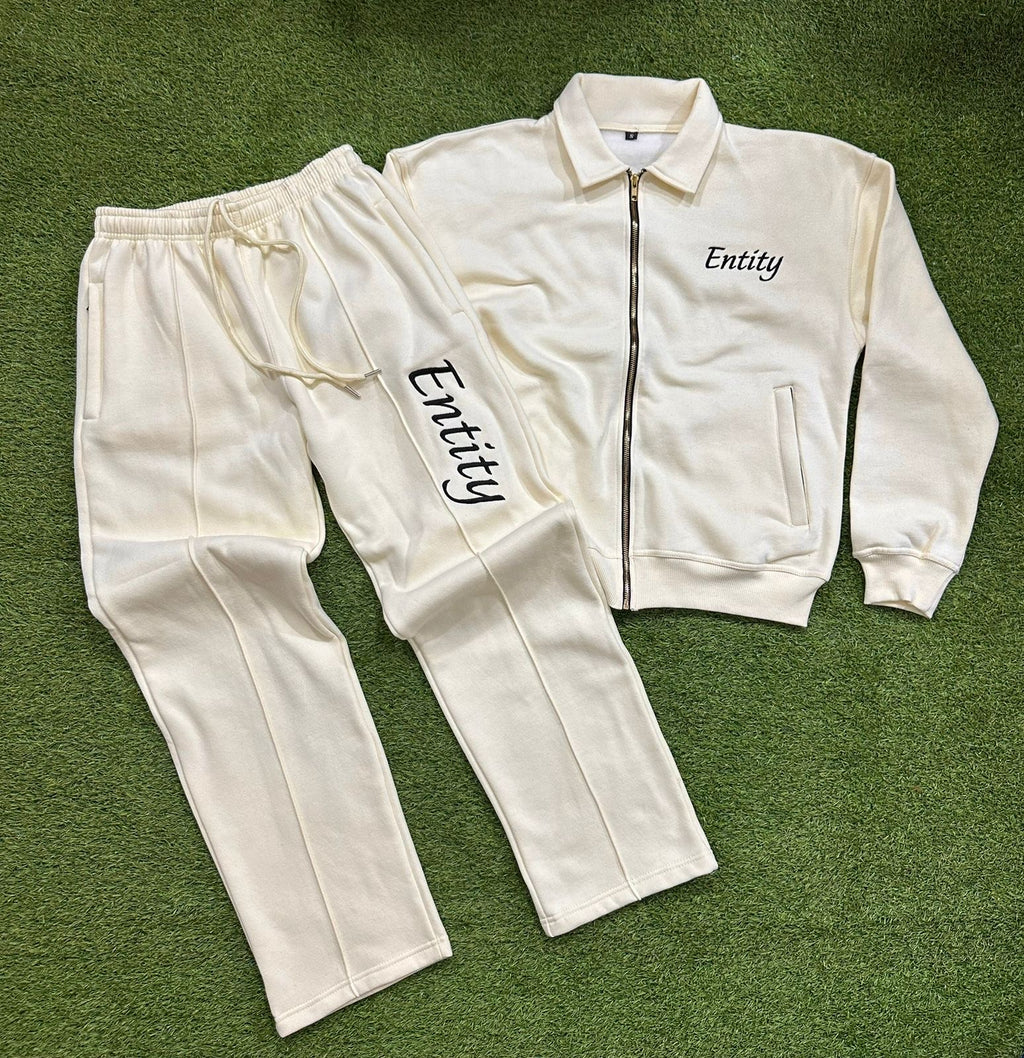 Entity's beige Classic Light Weighted Cotton Tracksuit Fleece & Bottoms